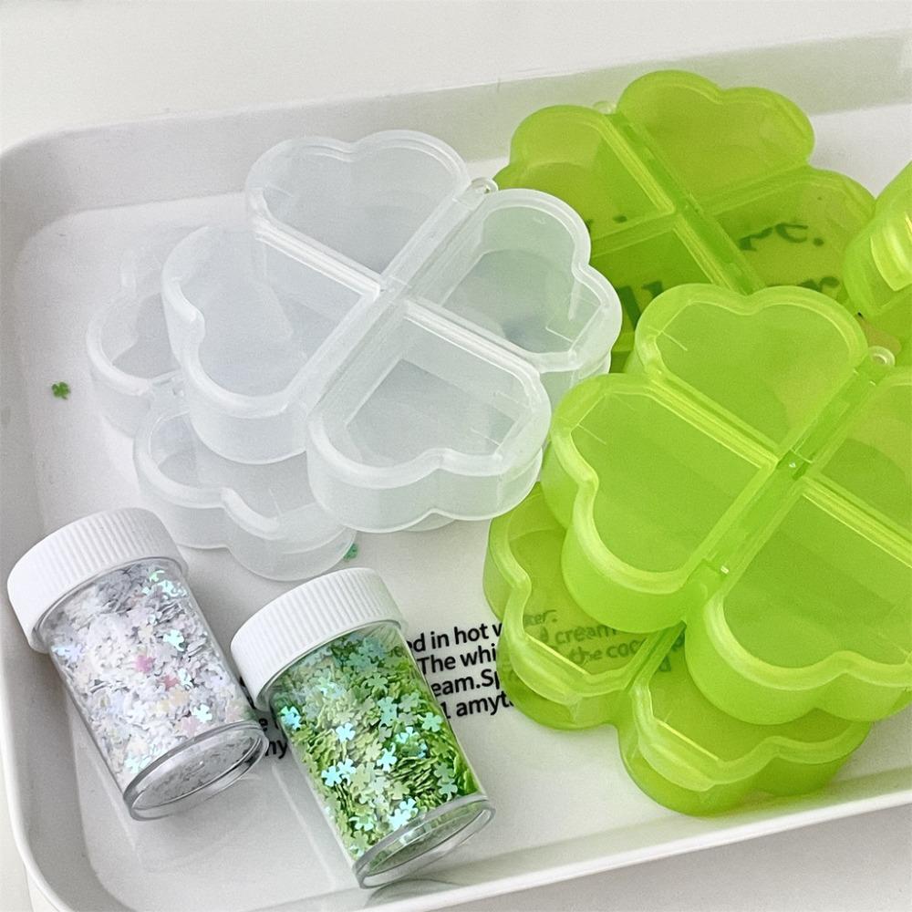 Plastic Daily Pill Organizer Four-leaf Clover Drug Contain Durable Pill Storage Box