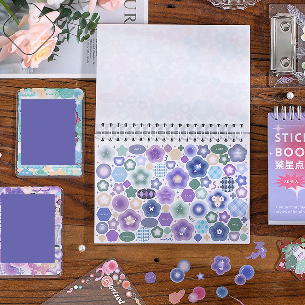 Decorative Stickers Multiple Patterns Laptop Skateboard Coil Sticker Book for Handbook Notebook
