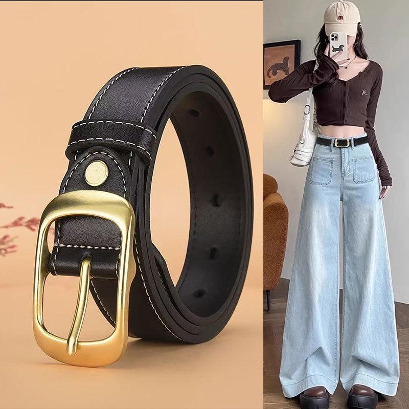 

2025 Women s Genuine Leather Belt - Versatile Black Fashion Accessory for Jeans 105 cm чорний