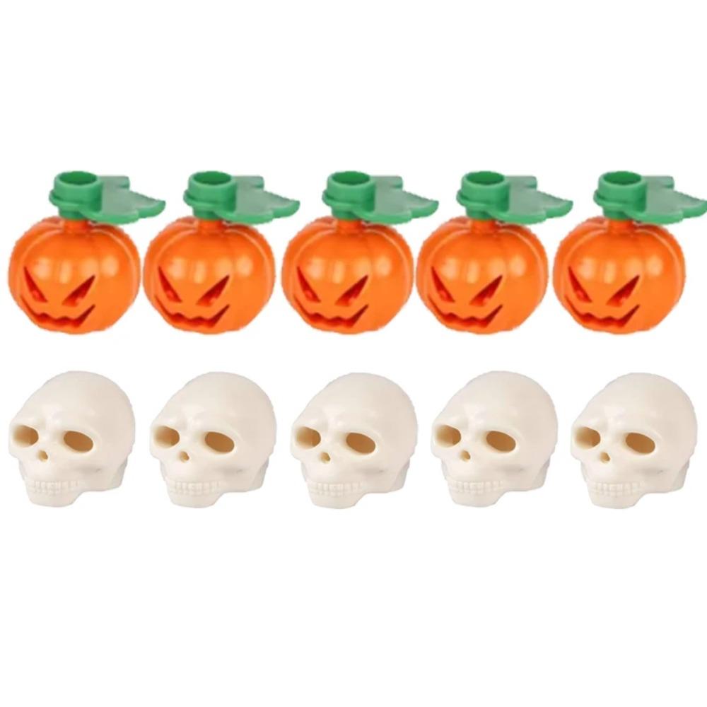 Halloween Scene Building Blocks MOC Cemetery Tombstone Mouse Pumpkin Car Vampire Throne Fireplace Bat Light Candle Toy Gift A040