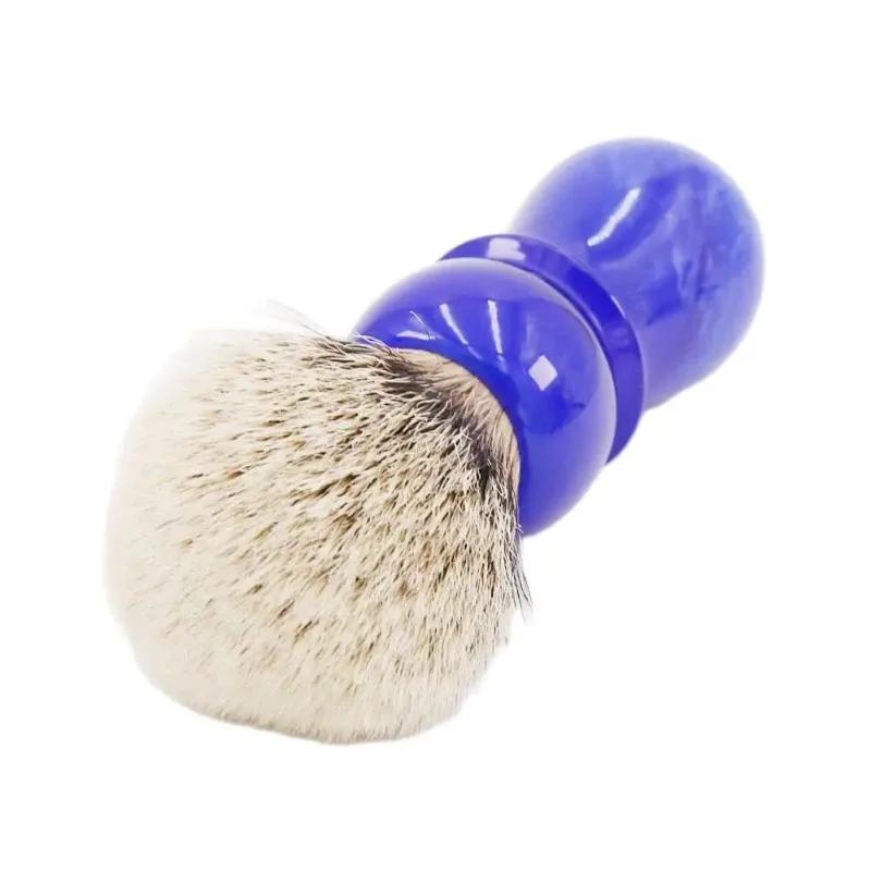 YAQI 24MM Blue Handle Silvertip Badger Hair Mens Shaving Brush Facial Beard Cleaning Appliance Solid Color Shaving Brush