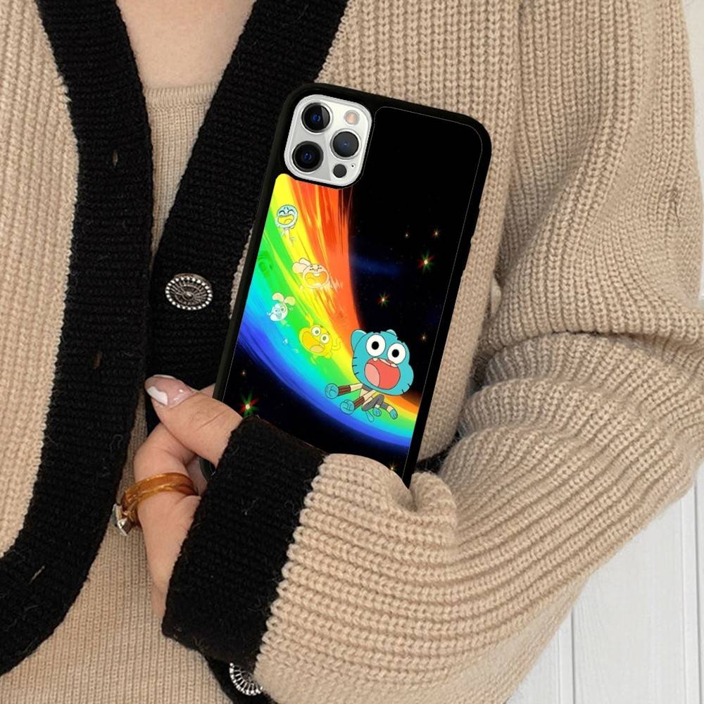 The A-Amazing World Gumball Anime For IPhone 17 16 15 14 13 Pro 12 11 Pro Max Hard PC+TPU Phone Cases Back Cover