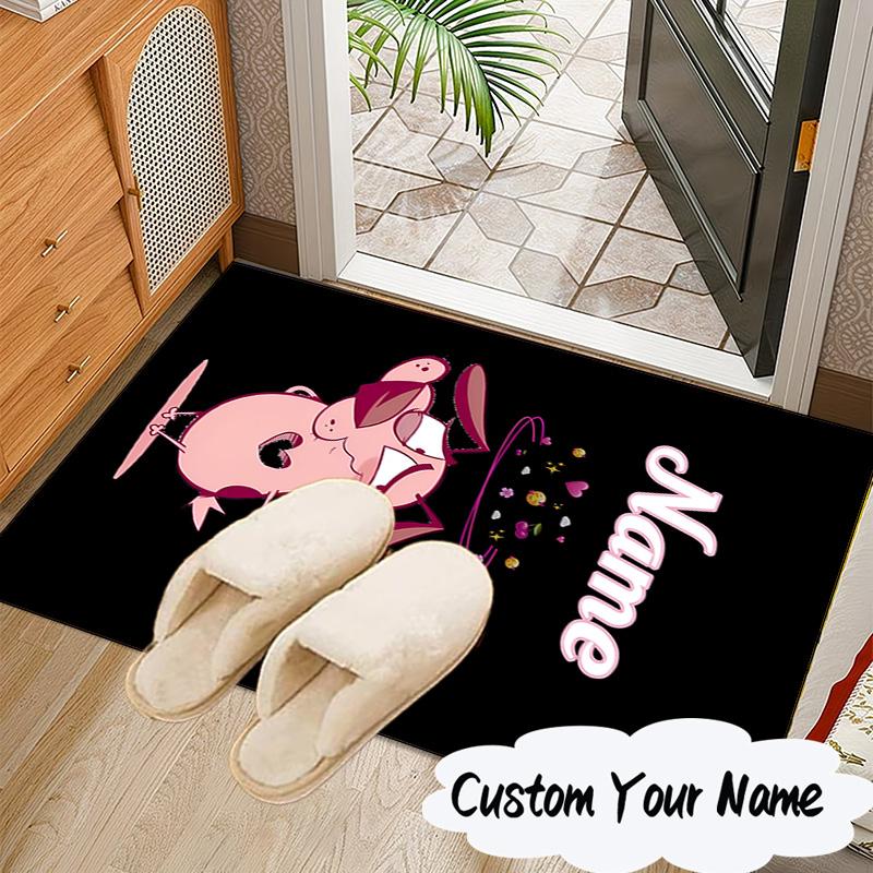 Custom Name Pink Dog Dreamscape Carpet, Chair Rug,Area Rug for Office Bedroom living rooms bedroom, Doormat decor Christmas fan gifts