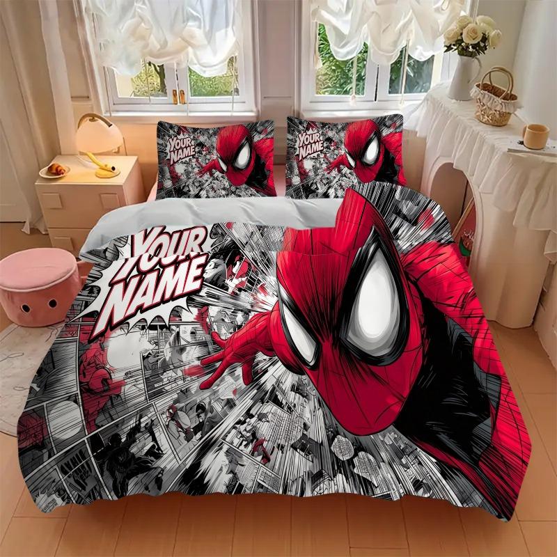 Custom 3pcs Spiderman Comic Bedding Sets For All Sizes New 28D Printed Bed Cover Comforter Duvet Cover Pillowcase Bedroom Decoration