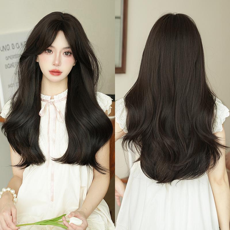 Professional  WIGS Long Body Wavy Sakura Pink Wig for Sweet Girl High Density Synthetic Loose Curly Hair Wig with Bangs Beginner Friendly