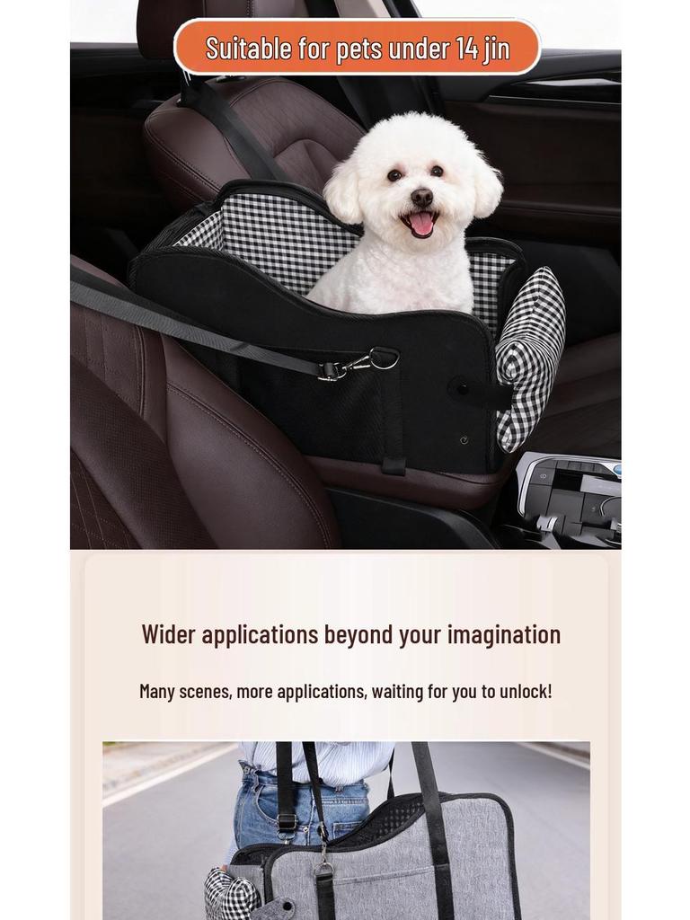 Portable Pet Car Bed & Safety Seat for Dogs and Cats