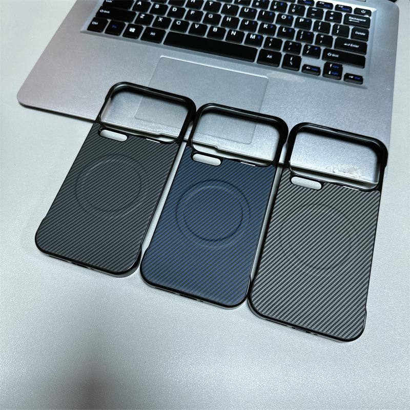 Applicable to Xiaomi 17ProMax carbon fiber pattern sticker borderless mobile phone case Xiaomi 15 magnetic POCOX7Pro case