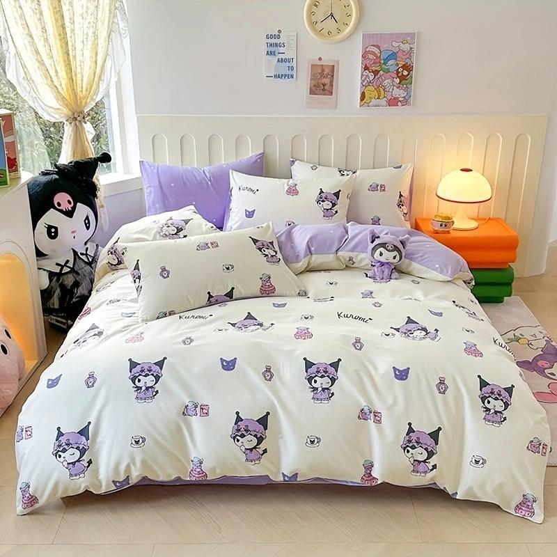 Bed Three-Piece Set, Sanrio Cartoon Series Digital Printing, Double-Sided Three (Four) Piece Set