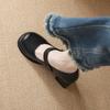 New high heels women's word with Mary Jane shoes waterproof table height increase small thick heel single shoes