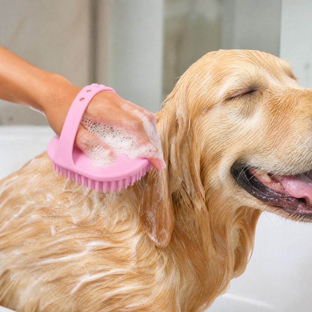 Silicone Pet Bath Brush for Dogs and Cats, Dog Grooming, Shampoo Brush Cleaning Tool