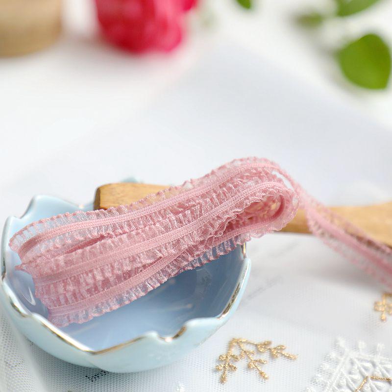 1cm Wide Double-Sided Sheer Elastic Lace Trim for Doll Clothes and Costume Accessories