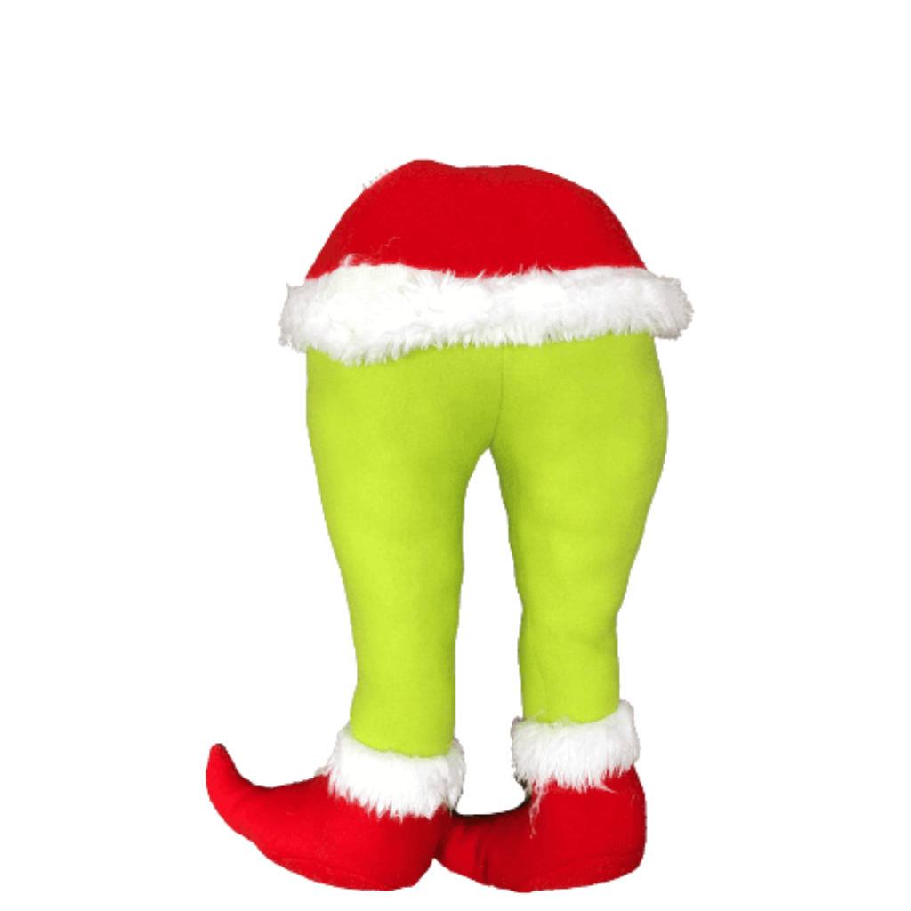 Grinch Green Fake Leg Christmas Tree Decoration - Elf and Santa Claus Legs