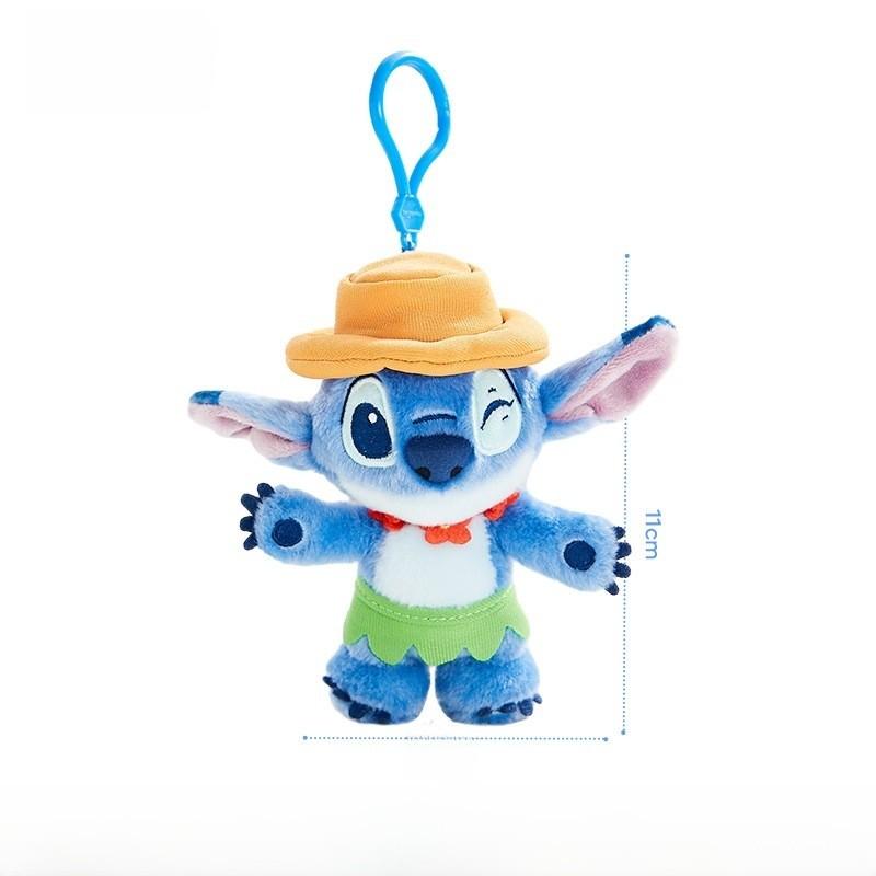 Summer Series Stitch Plush Keyring With Hat Wearing Swimming Ring Design