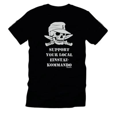 Soutenez votre Kommando Soldaten local T-shirt Totenkopf Gebrigsjäger. T-shirt d'été en coton à manches courtes et col rond pour homme, neuf