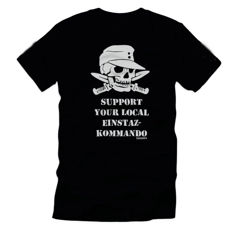 Unterstütze Dein lokales Kommando Soldaten Totenkopf Gebrigsjäger T-Shirt. Sommer Baumwolle Kurzarm O-Ausschnitt Herren T-Shirt Neu