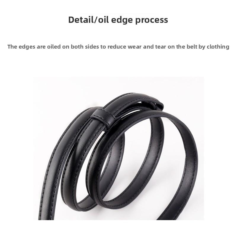 New leather retro cowhide belt Women's fashion niche design high-end sense adjustment belt