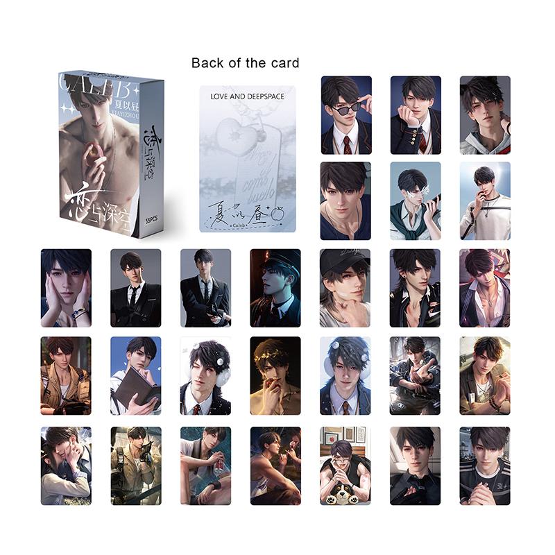 50 Pcs/Set Love And Deepspace Game Laser Lomo Card Caleb Sylus Zayne Xavier Characters Hd Photocard Fans Collection Cards