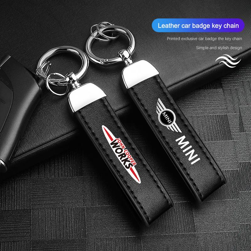 4S Händler Auto Emblem Schlüsselanhänger Kalbsleder Auto Schlüsselanhänger Für MINI One Cooper JCW Countryman Clubman Cabrio Paceman Coupe WORKS btrme66