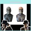 Creepy Skeleton Biochemical Mask For Halloween Festivities Full Cover Silicone Head With Hat