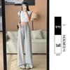 Women's Summer 2025 High-Waisted Gray Joggers - Thin, Loose, Ice Silk, Narrow-Leg Pants
