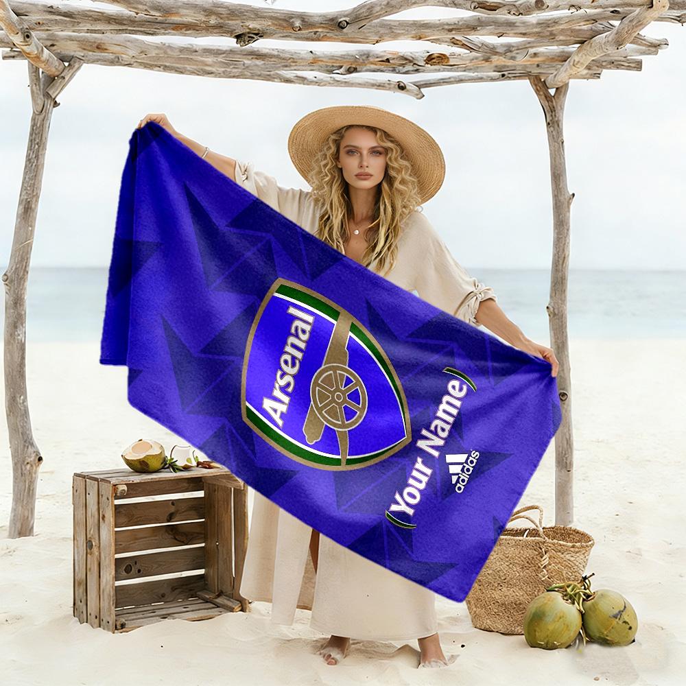 Arsenal F.c. Personalized Name Beach Towel Quick-Dry Soft Microfiber Suitable for Sports Travel Swimming Yoga Bathroom Beach And Pool