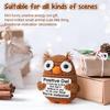 Funny Crochet Positive Inspirational Emotional Support Owl Doll Home Room Decoration Handmade Knitted Owl Desktop Ornament Gift