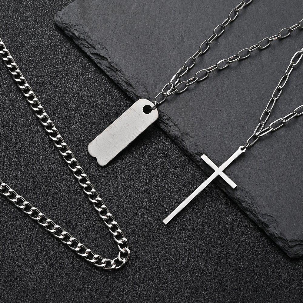 Cross Necklace, Hip-hop Trendy Cross Accessories, Multi-layered Wear