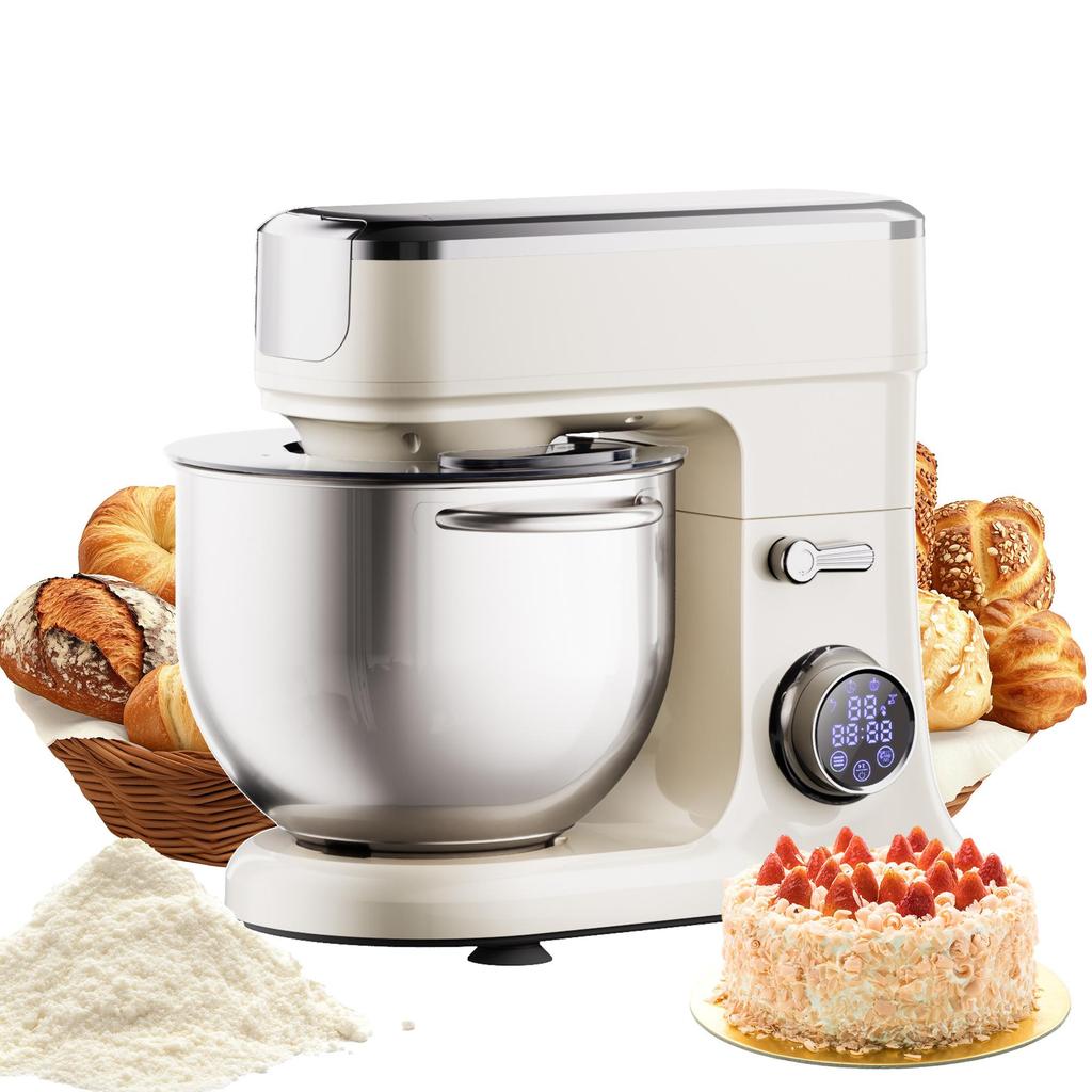 Biolomix BM606E Stand Mixer,1200W 7L Large Bowl OLED Touch Display Electric Kitchen Mixer