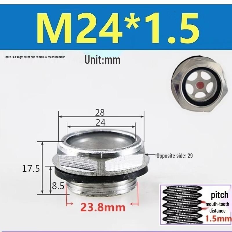 Hexagonal Aluminum Alloy Oil Sight Glass for Gearboxes