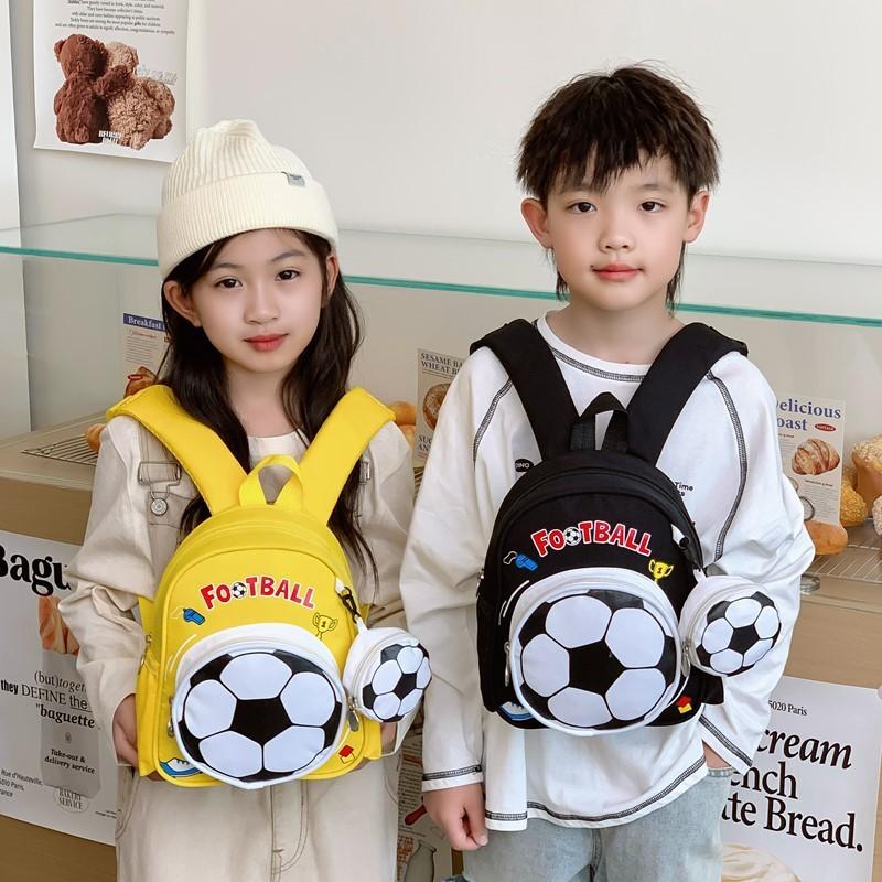 Cartoon Soccer Kids Backpack With Breathable Nylon For Preschool Boys And Girls