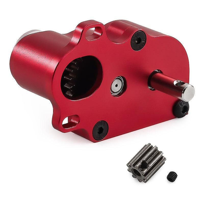 LCG Aluminum Transmission Gearbox for 1/10 RC Crawler SCX10, Lightweight Metal Gearbox 9T Motor, 1:9 Ratio, 540/550 Compatible