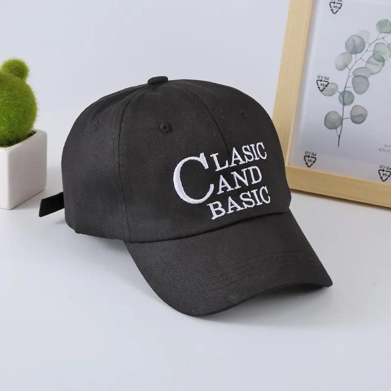 

Fashion Letter Embroidery Baseball Caps Unisex Solid Color Snapback Hip Hop Hats Casual Outdoor Sports Sunshade Peaked Hats 55-60cm чорний