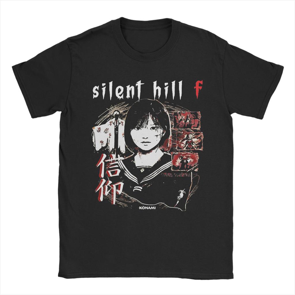 Funny Game Silent Hill F Anime Tshirts Unisex O-neck Short Sleeve Top Tee  Cotton Summer Clothing