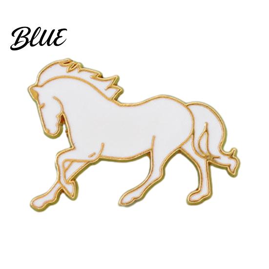 Black And White Brooch Horse Chinese Style Enamel Pin Smooth