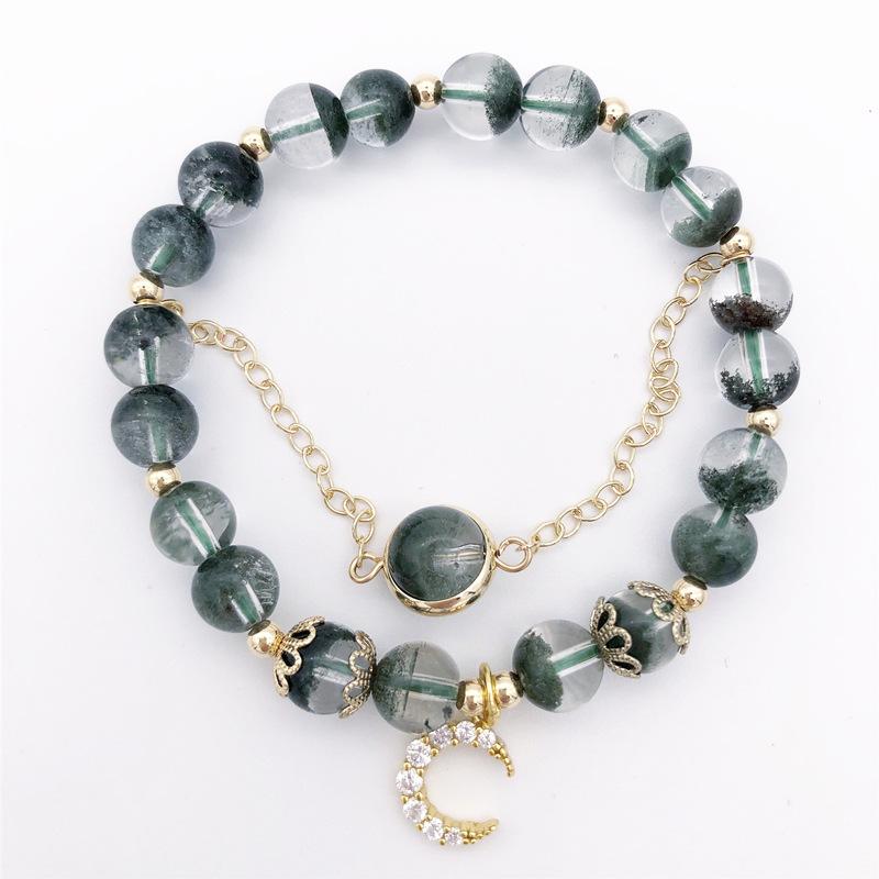 

Natural Green Phantom Quartz Bracelet for Women - Treasure Bowl Thousand-layer gauze green phantom small gift niche design -