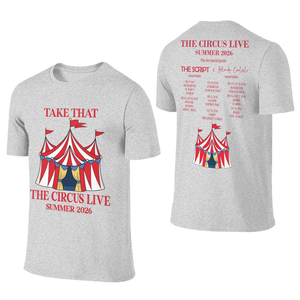 Unisex Unisex Take That The Circus Live Tour 2026 Tshirt Outfits Vintage 100 Cotton T Shirt Top Tee Clothes All Seasons