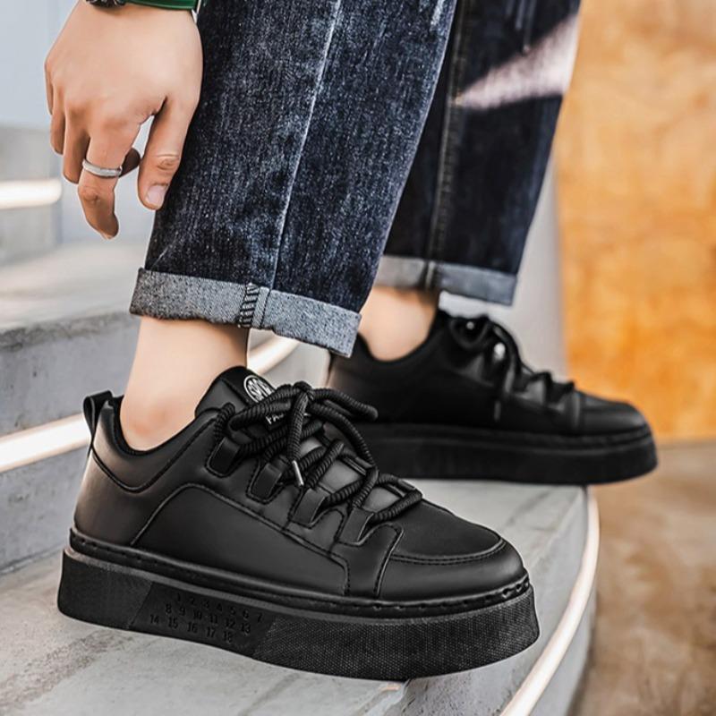 Mode Weiße Herren Flats Schuhe Plateau Lässige Sportschuhe Mann Atmungsaktive Elevator Leder Lauf-Sneaker Studenten Boardschuhe Zapatos