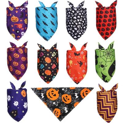 Halloween Dog Bibss Triangular Scarf Pet Cat And Dog Scarf Neck Bib