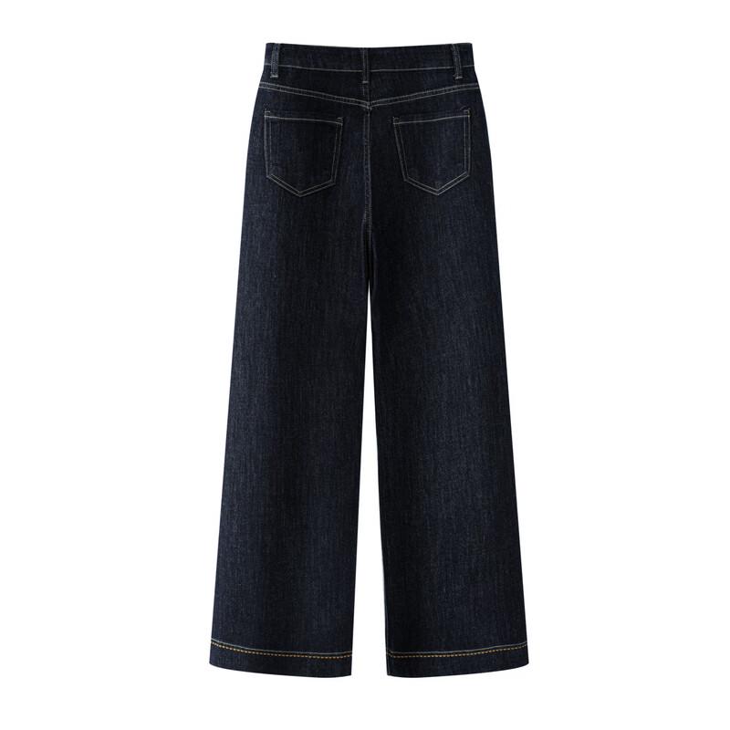 Women's 2025 Autumn/Winter High-Waist Fleece-Lined Wide-Leg Straight Jeans