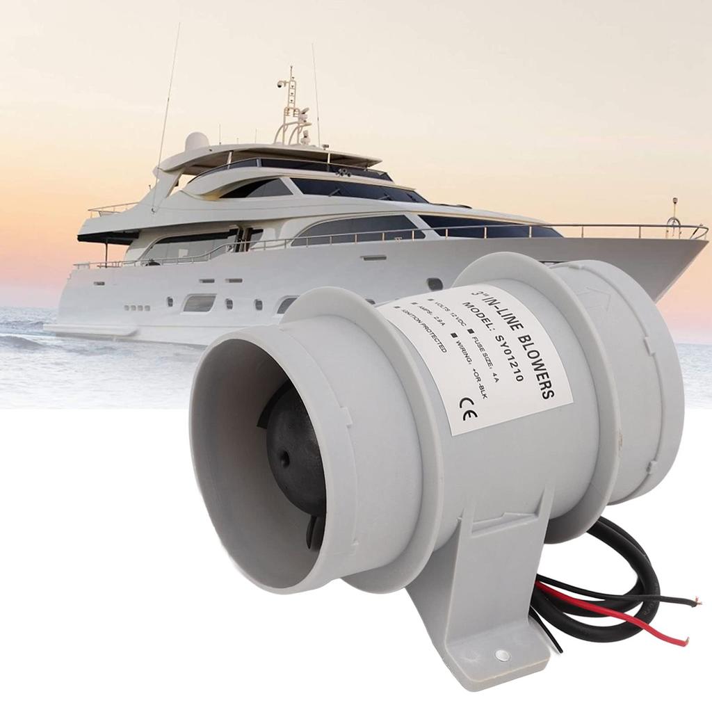 Silent Inline Blower for Boat, Inline Marine Bilge Air Blower, 3" Waterproof Boat