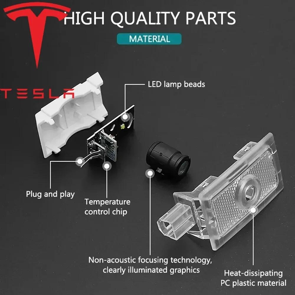 Car Sticker Tesla Tesla 2Pcs Car Door Projector Welcome Lights Accessories For Tesla Model 3 S X Y Cybertruck Roadster SpaceX Ca
