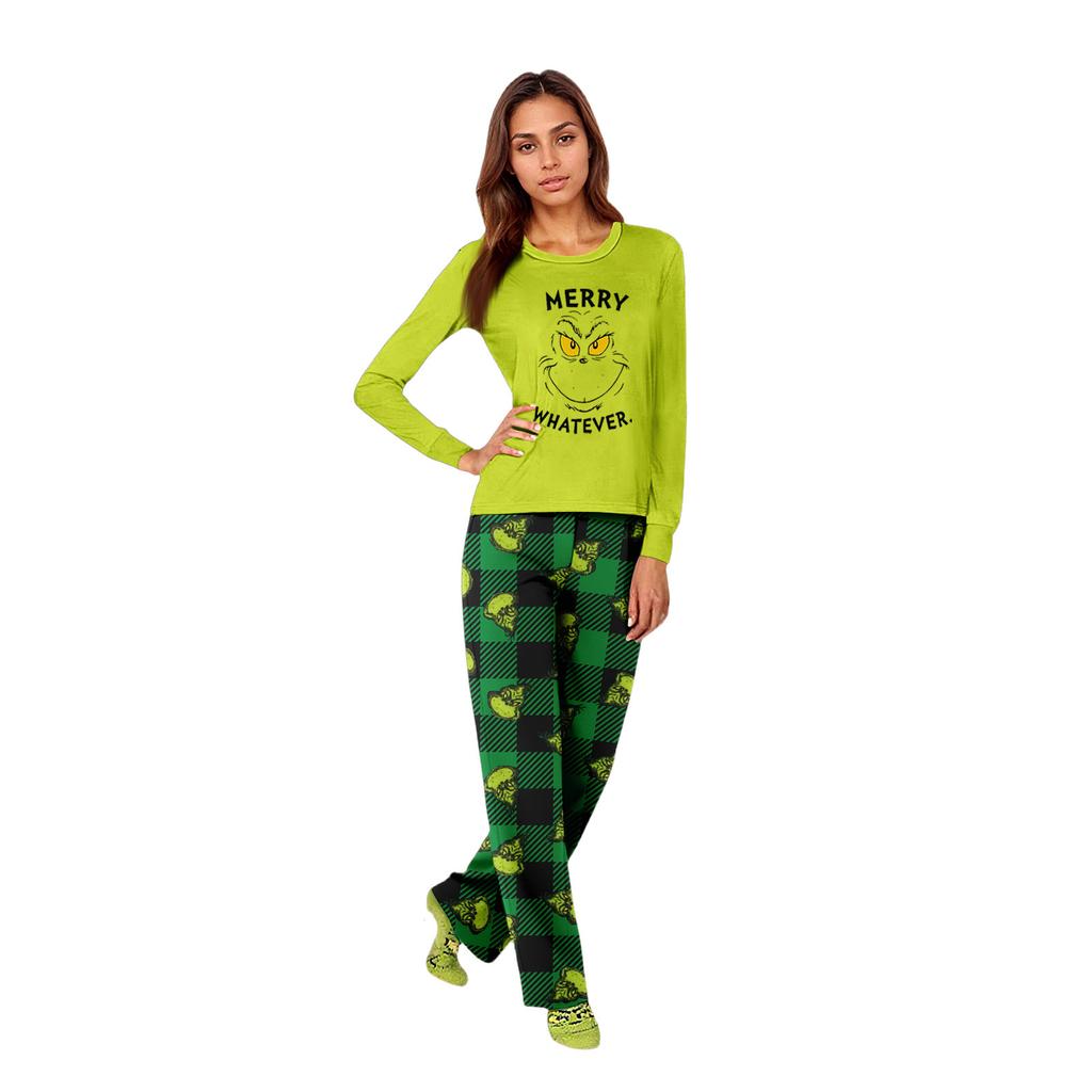 Parent-child Christmas Print Home Suit Long-sleeved Top And Pants