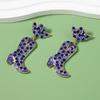 European and American Fashion New Western Denim Wind Alloy Inlaid with Colored Diamond Earrings, Boots Dripping Oil Creative Design Earrings