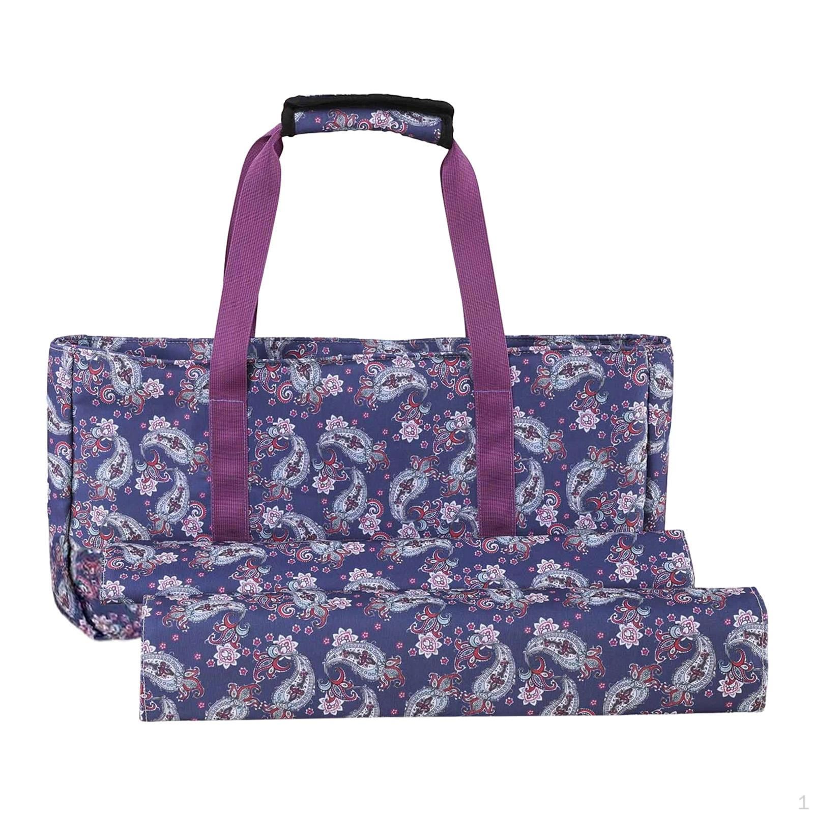 Mahjong Bag Accessory Storage Carrying Case with Zipper Cover Handle Made of Polyester фиолетовый