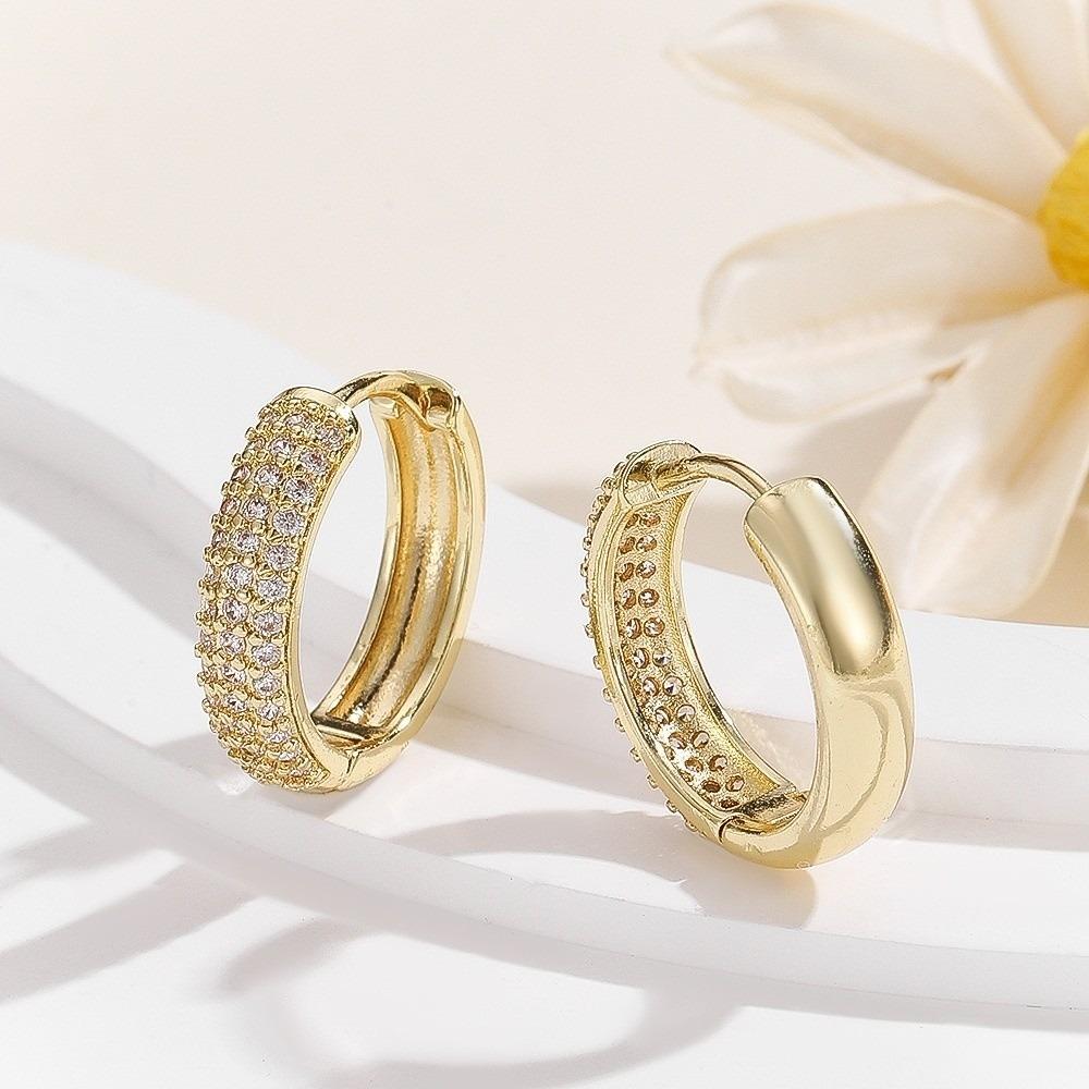 Temperament Zircon Hoop Earrings Ear Jewelry Women Sparkling Earrings For Girls