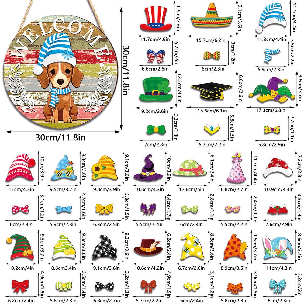 

Interchangeable Clothes Gnome Wooden Hanging Ornament DIY 3D Goose Dress-Up Festive Pendant Holiday Tabletop Decoration