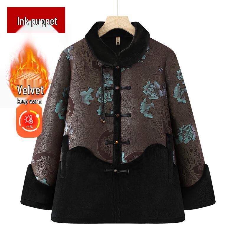 

Пожилое женское плюс бархатное теплое зимнее пальто 6XL