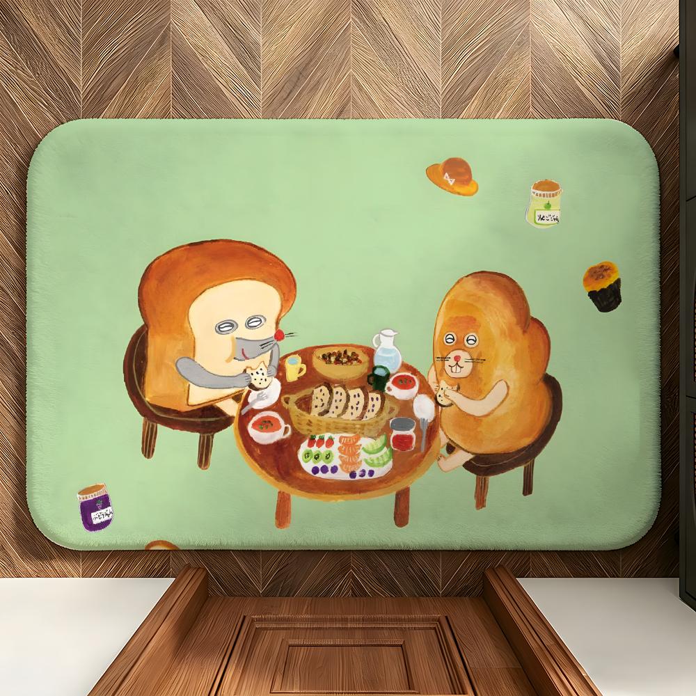 

Anime P-Pan D-Dorobou Floor Mat Soft Flannel Entrance Door Mat Non Slip Absorbent Bathroom Bedroom Floor Rug 40x60cm