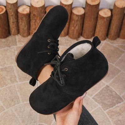 Moda Cadarço Mulher Sapatilhas Botins Moda Camurça Casual Sapatos de Inverno Designer 2025 Botas Curtas Chelsea Confortáveis Novas Tendências Zapatillas