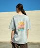 Peullukeu Sunrise Crack Pigment Short Sleeve T-Shirt Light Gray Fst738
